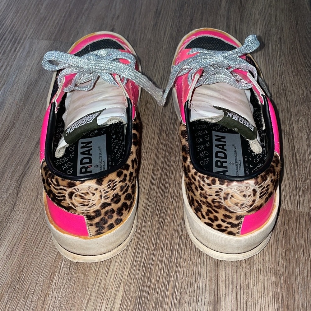 Golden Goose Stardan Size-38 Neon Pink Blue Soles - Picture 3 of 9